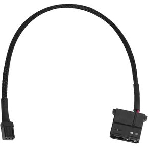 CRJ Connects Motherboard 3-Pin Fan Header to 12V 4-Pin Socket 30cm Power Adapter Cable Black Sleeve for Fan Power Cable Adapter