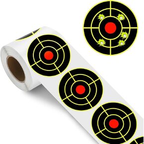3" Shooting Targets Splatter Target Stickers, 250 Pcs Self Adhesive Paper Targets for Shooting Range with Fluorescent Yellow Impact Feedback for Gun and Archery Shooting Range (Yellow)