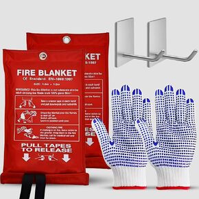 Fire Blanket 2-Pack – Emergency Fire Suppression for Home & Kitchen (2)