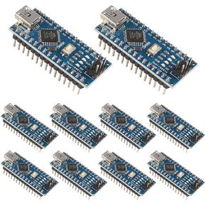 10-Piece Set of Nano Boards for Nano V3.0 ATmega328P with CH340,5V 16M Microcontroller Boards,Compatible with Arduino for Electronics Development