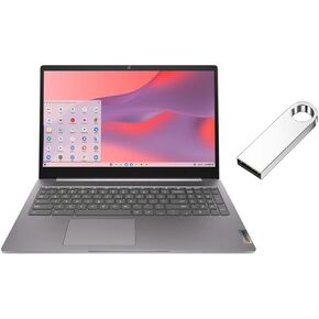 Lenovo IdeaPad 3i Chromebook 15.6" FHD 1920 x 1080 Display | Intel Celeron N4500 1.1GHz | Intel UHD Graphics | Camera |Grey | 4GB RAM | 64GB SSD | Chrome OS | Bundle with 64GB USB Flash Drive