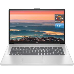 HP 17 Laptop, 17.3" FHD Display, 32GB RAM, 1TB SSD, AMD Ryzen 5(Beats i7-1165G7, Up to 4.3GHz), Webcam, Numeric Keypad, Long Battery Life, Windows 11, Alpacatec Accessories, Silver (Renewed)