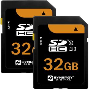 Synergy Digital 32GB Secure Digital SDHC UHS-I Memory Cards, Compatible with Sony Cyber-Shot DSC-RX1R II Digital Camera - Class 10, U1, 100MB/s, 300 Series - Pack of 2