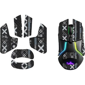 Mouse Grip Tape Full Coverage for SteelSeries Rival 650, Mouse Anti Slip Grip Tape,Self-Adhesive PreCut Sweat-Resistant Professional Mice Upgrade Kit(Black)