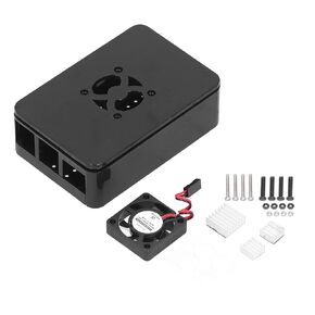 4B case with silent fan and heat sinks, efficient heat dissipation, premium ABS protection, quiet cooling for