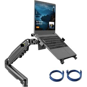 2 in 1 F80 + FP-2 for 17-30" Monitor + 10"-17" Laptop Desktop Holder Notebook Computer Mount Stand Laptop Clamp(with 2pc USB3)