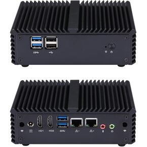 Qotom Q450S Mini PC Core i5 Processor Dual Core up to 2.6 GHz 8GB RAM 256GB SSD Fanless Mini Desktop PC Linux Windows