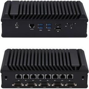 Qotom Q30900GEX S20 Series Core i5-8260U Processor onboard, Quad Core up to 3.9 GHz, Industrial Router Firewall-8x i225V 2.5G LAN/ 6X RS232, 16GB RAM 512GB SSD
