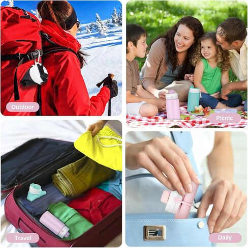 Collapsible Water Bottle, 19oz Foldable Water Bottle BPA Free Reusable Lightweight Leak-Proof Travel Silicone Water Bottle for Travel, Gym, Hiking, Office, Camping(Orange) in Kuwait