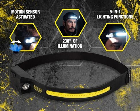 Jonard Tools Solis Sol-H2 Ultra Bright 300 Lumen LED مصابيح أمامية مع حماية IP54 ومصباح مفصل ومستشعر للحركة in Kuwait