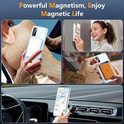 Hensinple Magnetic for Samsung Galaxy S20 Case,Galaxy S20 Case Compatible with Magsafe,Shockproof Rugged Military-Grade Protection Transparent Hard PC Back Cover Phone Case for Galaxy S20(Clear) in Saudi Arabia