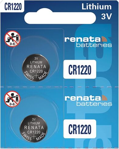Renata CR1220 Batteries - 3V Lithium Coin Cell 1220 Battery (2 Count) in Kuwait