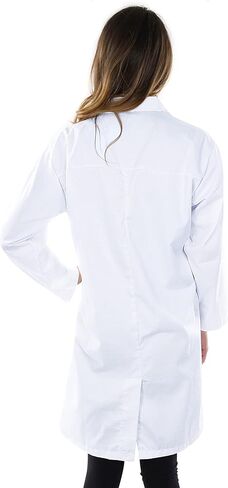 معطف مختبر احترافي من NY Threads للنساء (عبوة من 1) معطف طبي طويل من القطن والبوليستر بأكمام كاملة، X-Small، كحلي in Kuwait