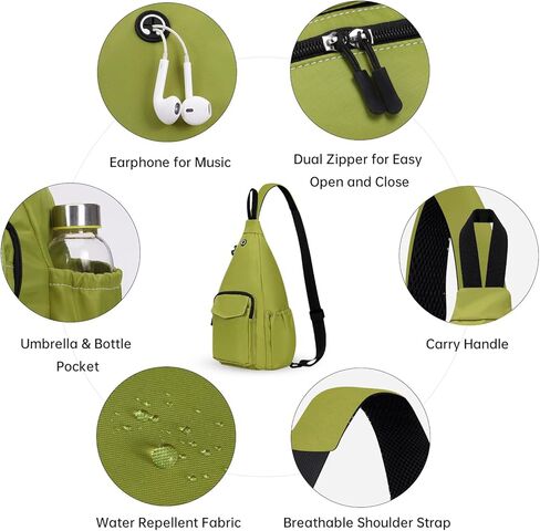 HAWEE Convertible Rope Sling Backpack Anti Theft Crossbody Left and Right Shoulder Bag, Lemon Yellow in Kuwait