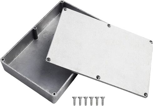Die-cast Aluminium Box Box Electronic Electronic Metal Metter Mether Case مع حماية IP54 بأحجام متعددة السمك الفضي 2 مم (1590dd （188x120x37mm）) in Kuwait