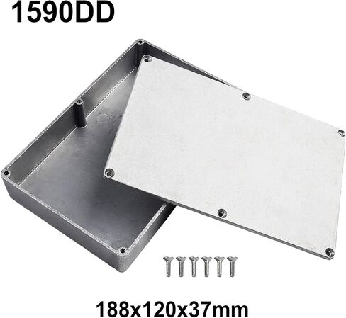Die-cast Aluminium Box Box Electronic Electronic Metal Metter Mether Case مع حماية IP54 بأحجام متعددة السمك الفضي 2 مم (1590dd （188x120x37mm）) in Kuwait