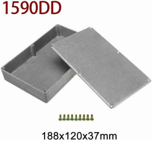 Die-cast Aluminium Box Box Electronic Electronic Metal Metter Mether Case مع حماية IP54 بأحجام متعددة السمك الفضي 2 مم (1590dd （188x120x37mm）) in Kuwait
