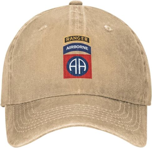 82nd Airborne with Ranger Vintage Wash Denim Baseball Cap in Saudi Arabia