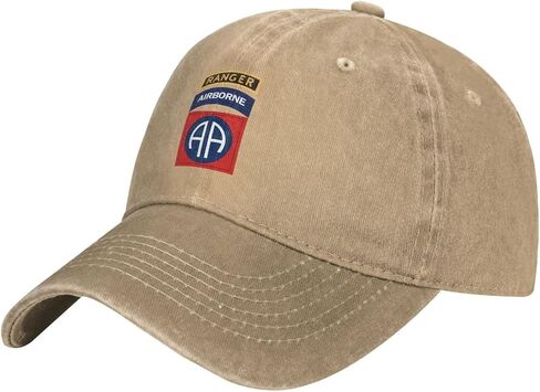 82nd Airborne with Ranger Vintage Wash Denim Baseball Cap in Saudi Arabia