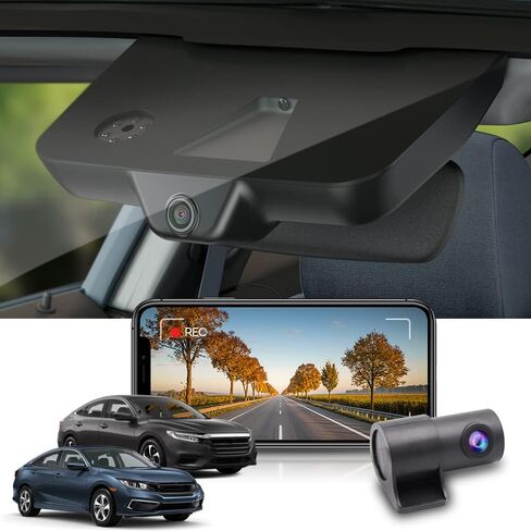 FITCAMX FRONT 4K+REAR 1080P DASH CAM تتكيف مع Honda Civic 2016-2021 (لديها 8 فتحات ، HD2-0323) و Insight 2019-2022 ، OEM Look in Kuwait