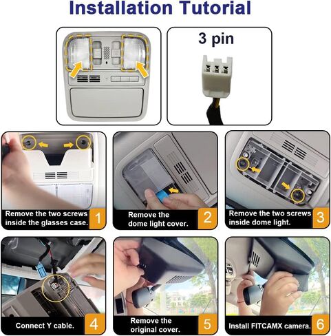 FITCAMX FRONT 4K+REAR 1080P DASH CAM تتكيف مع Honda Civic 2016-2021 (لديها 8 فتحات ، HD2-0323) و Insight 2019-2022 ، OEM Look in Kuwait