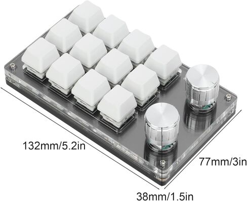 لوحة مفاتيح ميكانيكية قابلة للبرمجة ، 12 مفاتيح RGB لوحة مفاتيح ماكرو قابلة للبرمجة مع توصيل المقبض وتشغيل لوحة مفاتيح لوحة مفاتيح ألعاب ميكانيكية متعددة الوظائف ل in Kuwait