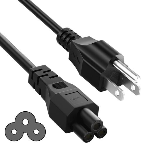 3 Prong Laptop Power Cord, 4Ft Universal Replacement Power Cord Compatible with Dell, HP, Samsung, Acer, Lenovo, Asus, Toshiba Computer, Monitor, Printers, Scooter NEMA 5-15P to C5 Power Cable, 1Pack in Saudi Arabia