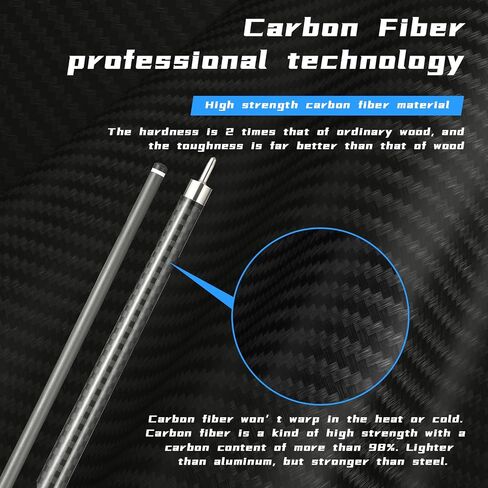 Carbon Fiber Pool Cue Stick 12.5mm Tip Soft Grip Billiard Carbon Fiber cue in Saudi Arabia