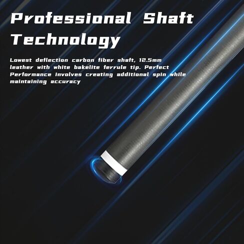 Carbon Fiber Pool Cue Stick 12.5mm Tip Soft Grip Billiard Carbon Fiber cue in Saudi Arabia