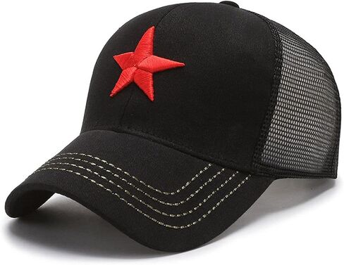 Red Star Embroidery Baseball Cap Men Trucker Hat Outdoor Sports Cap Mesh Hat Gorras Baseball Casquette in Saudi Arabia