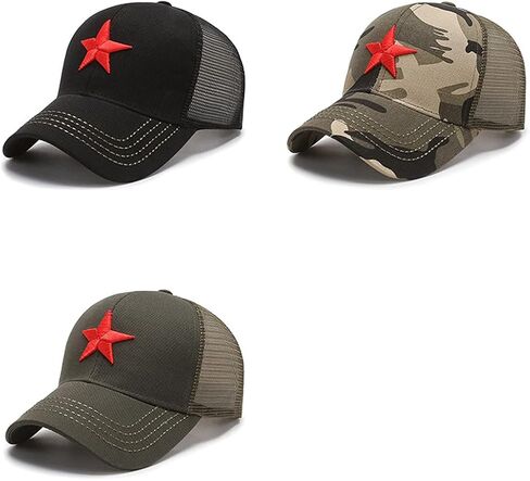 Red Star Embroidery Baseball Cap Men Trucker Hat Outdoor Sports Cap Mesh Hat Gorras Baseball Casquette in Saudi Arabia