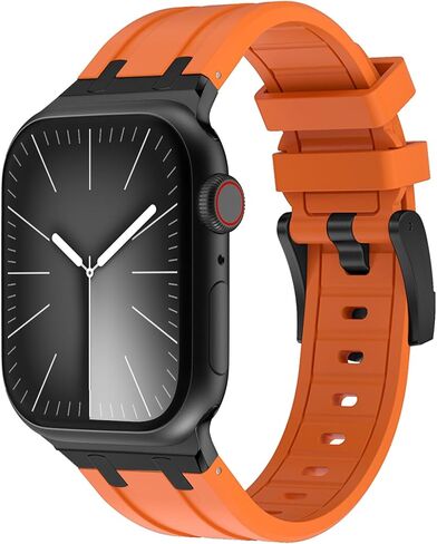 نطاقات Wingle AP الفاخرة لـ Apple Watch Band Ultra 2 Band Ultra 49mm 46mm 45mm 44mm 42mm Men Series 10 9 8 7 SE 6 5 4 ، Silicone Rubber Metal Adapter Plans for Iwatch 3 2 1 in Kuwait