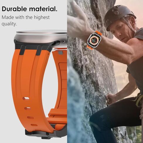 نطاقات Wingle AP الفاخرة لـ Apple Watch Band Ultra 2 Band Ultra 49mm 46mm 45mm 44mm 42mm Men Series 10 9 8 7 SE 6 5 4 ، Silicone Rubber Metal Adapter Plans for Iwatch 3 2 1 in Kuwait