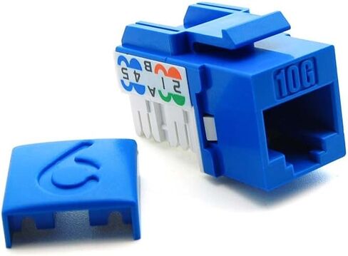 InstallerParts Cat.6A RJ45 110 Type Keystone Jack,90-Degree, 10-Pack,Blue in Saudi Arabia