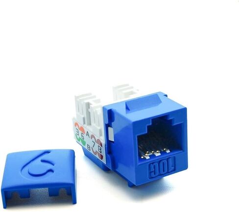 InstallerParts Cat.6A RJ45 110 Type Keystone Jack,90-Degree, 10-Pack,Blue in Saudi Arabia