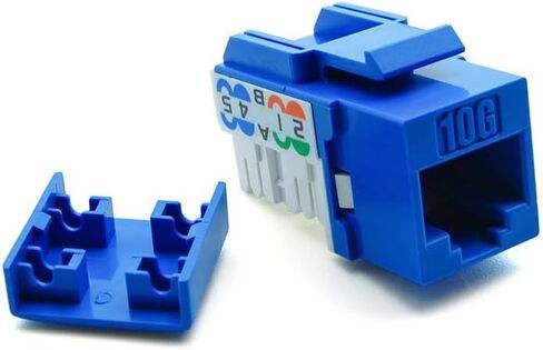InstallerParts Cat.6A RJ45 110 Type Keystone Jack,90-Degree, 10-Pack,Blue in Saudi Arabia