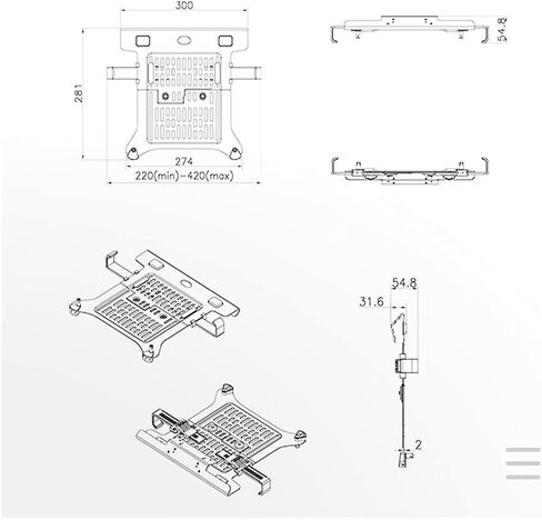 2 في 1 F80 + FP-2 لـ 17-30 "شاشة + 10" -17 "حامل سطح المكتب المحمول كمبيوتر محمول كمبيوتر محمول (مع 2pc USB3) in Saudi Arabia