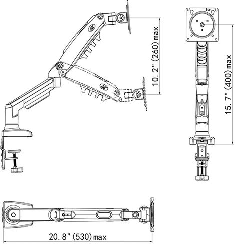 2 في 1 F80 + FP-2 لـ 17-30 "شاشة + 10" -17 "حامل سطح المكتب المحمول كمبيوتر محمول كمبيوتر محمول (مع 2pc USB3) in Saudi Arabia