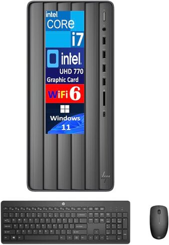 HP Envy TE01-5000t High Performance Business Desktop (Intel i7-14700, 32GB DDR4, 256GB PCIe SSD + 2TB HDD, Intel UHD 770, 400W PSU, WiFi 6, Bluetooth 5.3, RJ-45, Win 11 Pro) w/DKZ USB Port Expander in Saudi Arabia