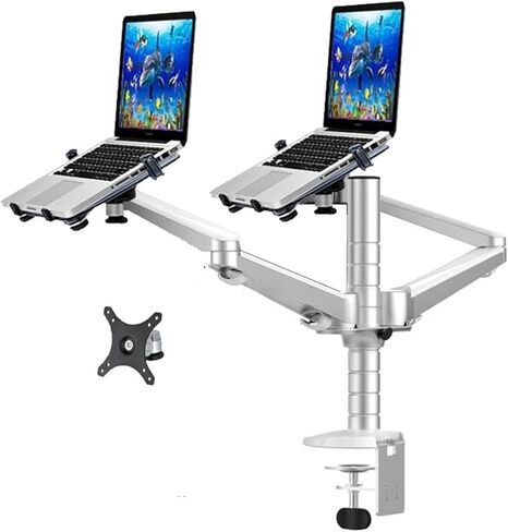 OA-12x متعدد الوظائف الذراع المزدوج اثنين من المكتب لوحة 10 "-15" حامل جهاز كمبيوتر محمول مزدوج قاعدة قوس قاعدة 65 مم (OA-12K) in Kuwait