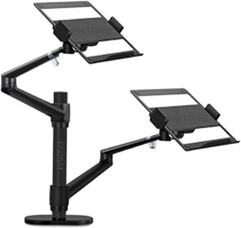 OL-13L Silver Ergonomics 10"-17" Double Laptop Stand Desktop PC Bracket Computer Notebook Mount Dual Arm(OL-13L Black) in Saudi Arabia