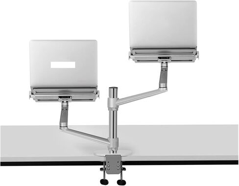 OL-13L Silver Ergonomics 10"-17" Double Laptop Stand Desktop PC Bracket Computer Notebook Mount Dual Arm(OL-13L Black) in Saudi Arabia
