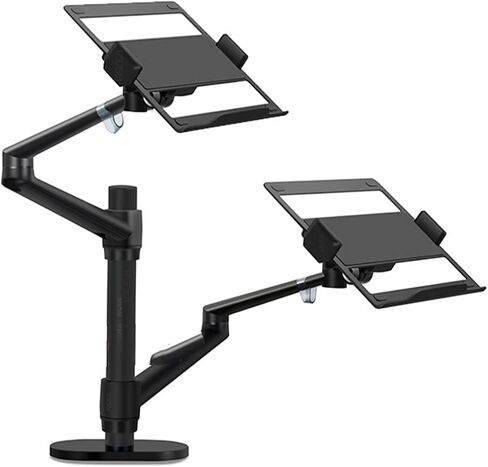 OL-13L Silver Ergonomics 10"-17" Double Laptop Stand Desktop PC Bracket Computer Notebook Mount Dual Arm(OL-13L Black) in Saudi Arabia