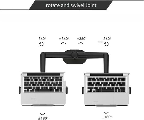 OL-13L Silver Ergonomics 10"-17" Double Laptop Stand Desktop PC Bracket Computer Notebook Mount Dual Arm(OL-13L Black) in Saudi Arabia