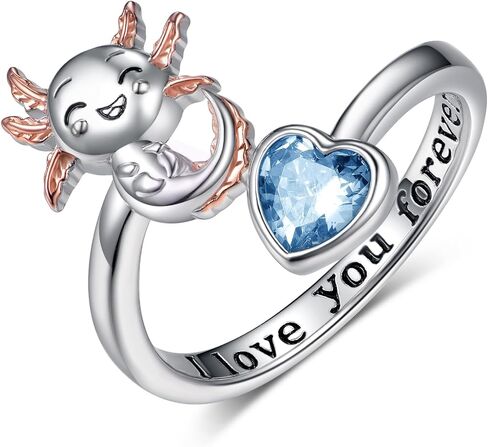 SCZKLAQ Axolotl Ring for Girl 925 Sterling Silver Axolotl Adjustable Open Ring Cute Axolotl Jewelry Gifts for Girls Teens Women in Saudi Arabia