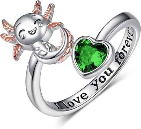 SCZKLAQ Axolotl Ring for Girl 925 Sterling Silver Axolotl Adjustable Open Ring Cute Axolotl Jewelry Gifts for Girls Teens Women in Saudi Arabia