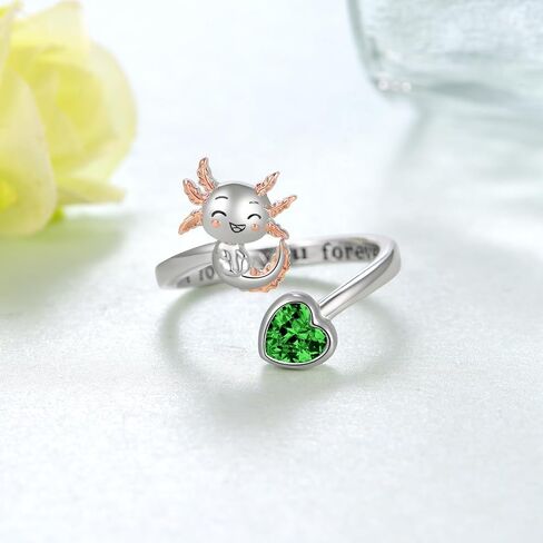 SCZKLAQ Axolotl Ring for Girl 925 Sterling Silver Axolotl Adjustable Open Ring Cute Axolotl Jewelry Gifts for Girls Teens Women in Saudi Arabia