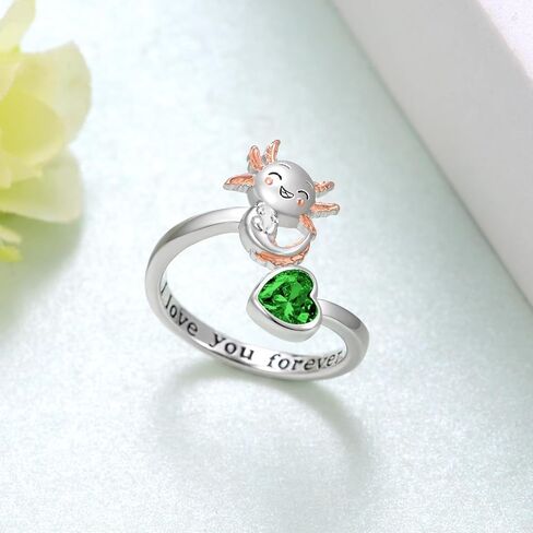 SCZKLAQ Axolotl Ring for Girl 925 Sterling Silver Axolotl Adjustable Open Ring Cute Axolotl Jewelry Gifts for Girls Teens Women in Saudi Arabia