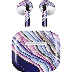 Skinit Decal Audio Skin Compatible with Apple AirPods (3rd Gen, 2021) - Skinit Originally Designed Violet Watercolor Geode Design