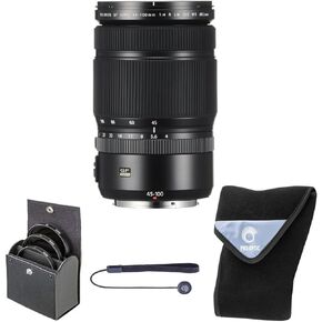 Fujifilm GF 45-100mm f/4 R LM WR Lens, Bundle with 82mm Digital Essentials Filter Kit and 19x19 Lens Wrap